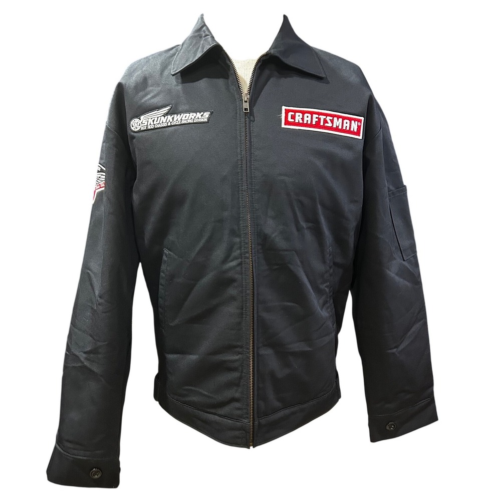 Red Kap Craftsman Skunkworks Racing Jacket Mens Small Black Quilted JT22BK
